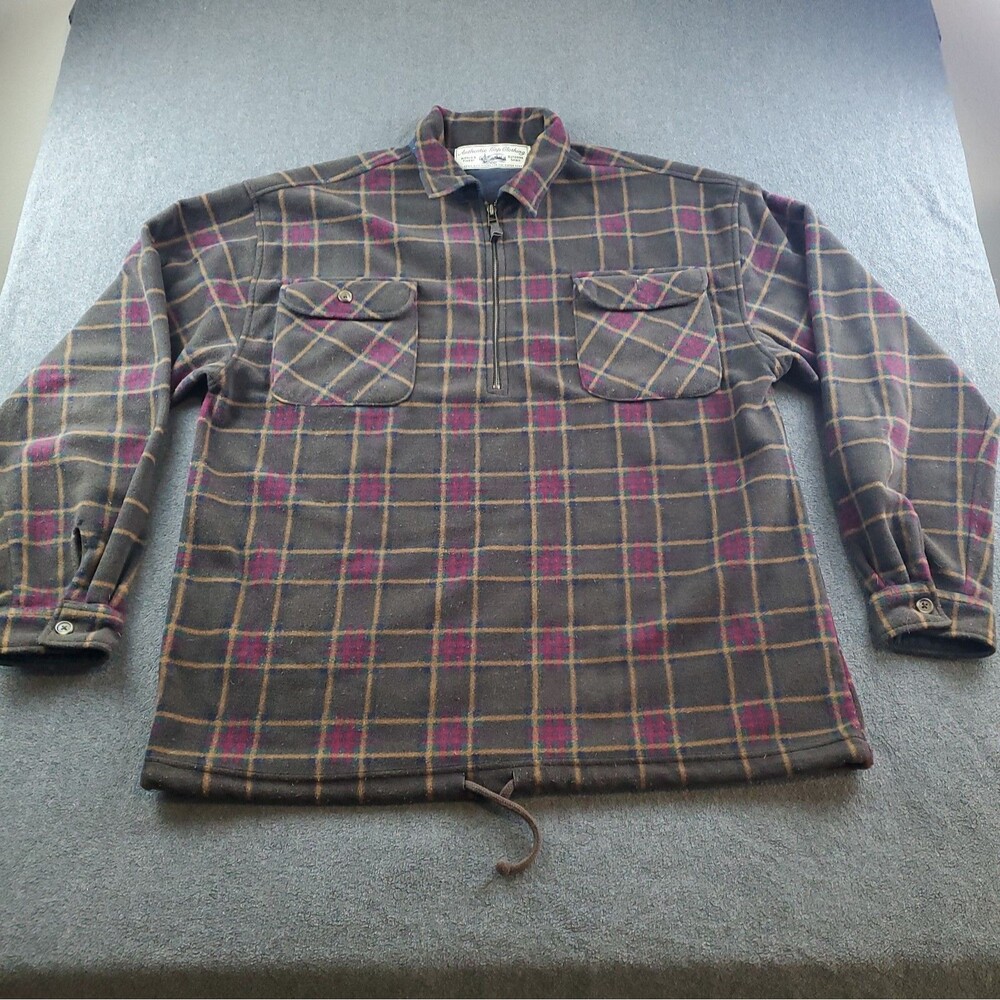 Vintage 90s Authentic Gap Clothing Flannel Winter Jacket  Size Large Plaid 1/3 Z